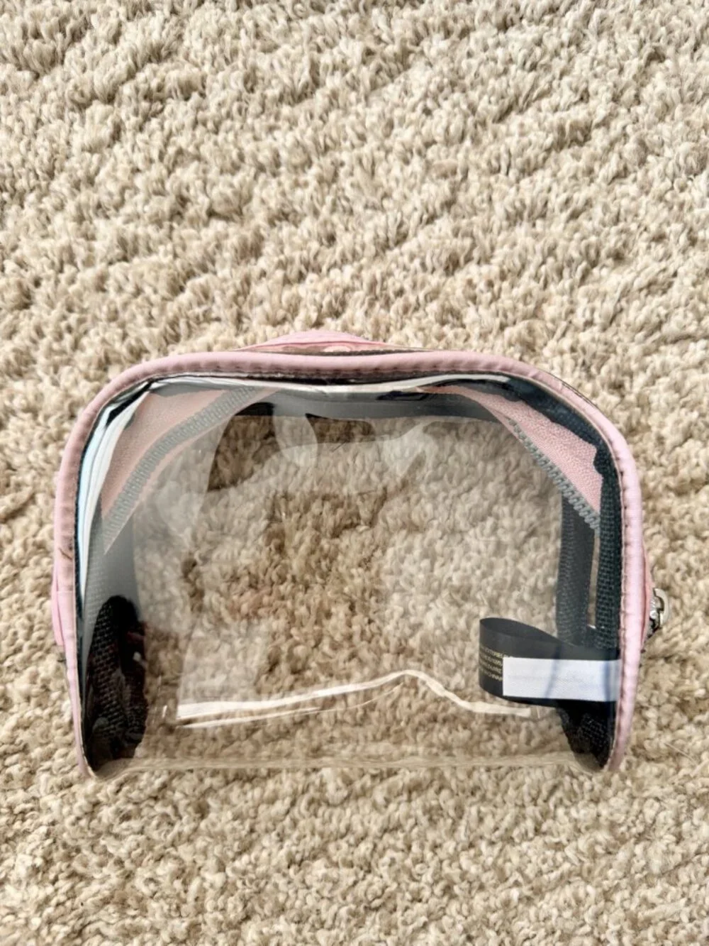 Aimee Kestenberg Pink Trim Clear Travel Bag Set (3 pouches)